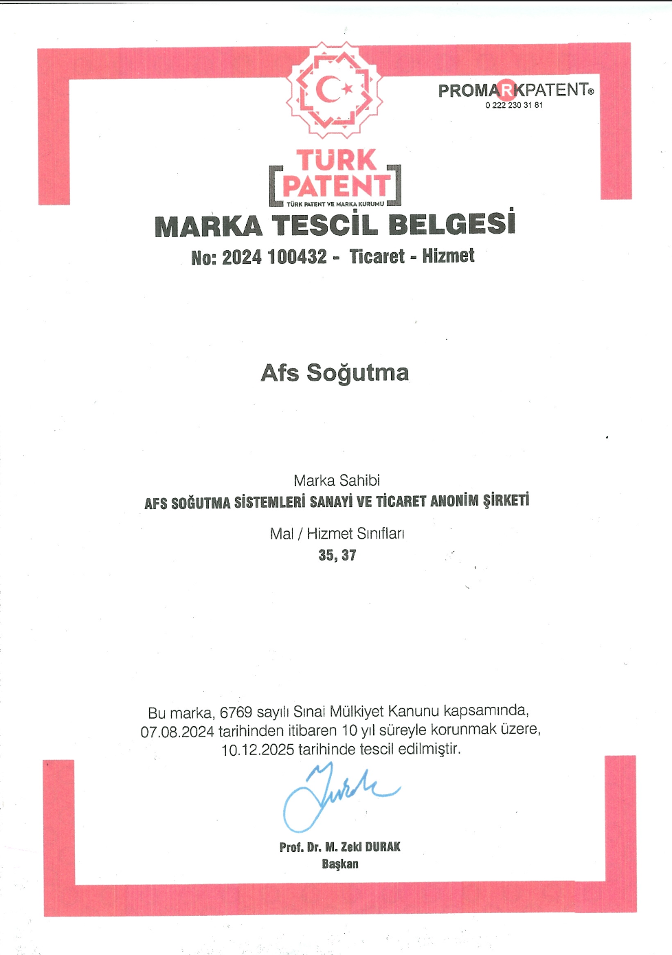 Marka Tescil Belgemiz