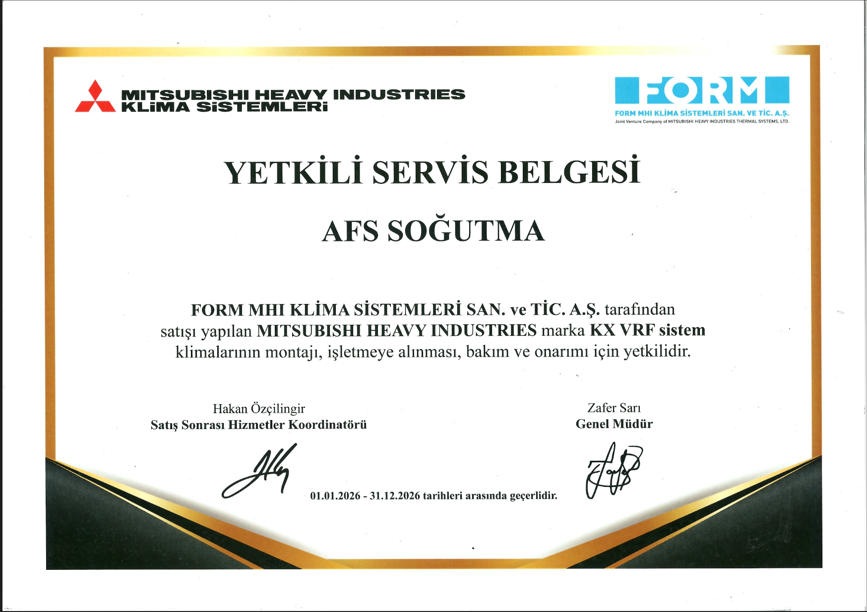 Yetkili Servis Belgemiz
